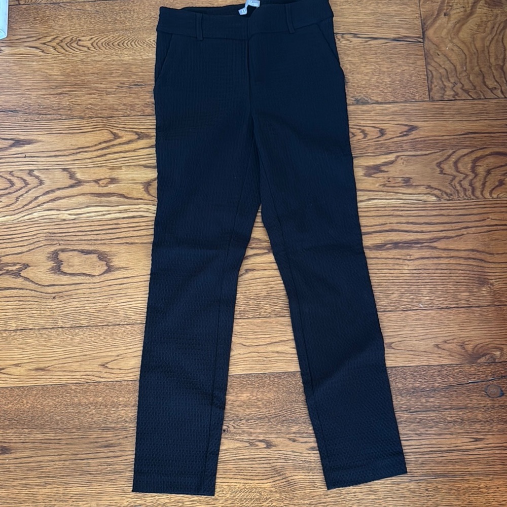Sleek Black Straight Leg Pants with Textured Finish